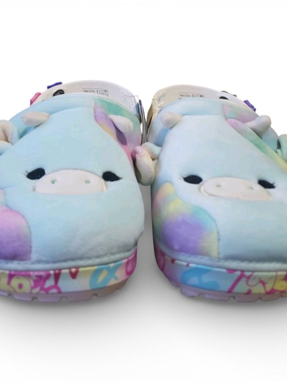 CROCS Kids Unicorn Pastel Tie-Dye Clogs - Light Blue Pink - Picture 4 of 6